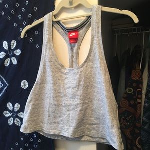 Heather grey Nike racerback crop tank top